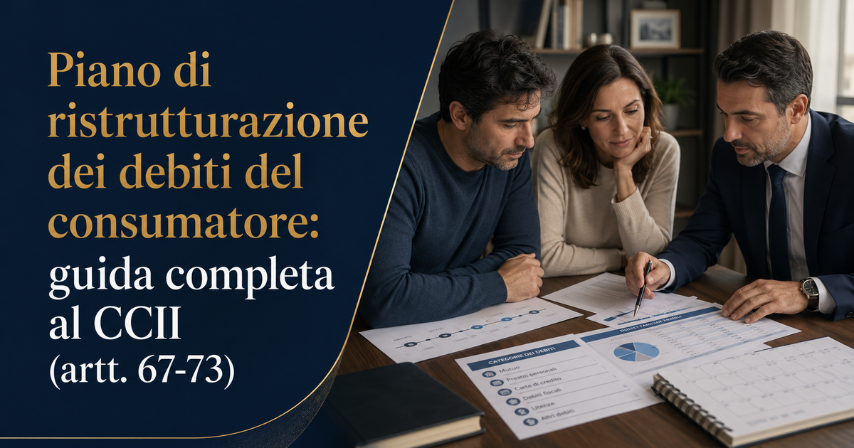 Piano di ristrutturazione dei debiti del consumatore: guida completa al CCII (artt. 67-73)